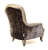 John Sankey Upholstery Alphonse Chair in Brown Velvet Fabric with Leather Border and Studding